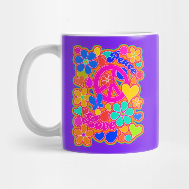 Colorful Hippie Trippy Retro Design by AlondraHanley